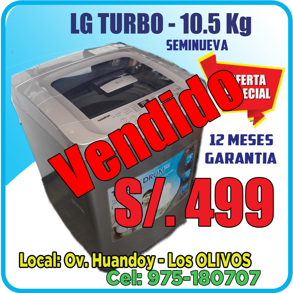martillo Duquesa Amarillento LG 10.5 Kg – Turbo Drum | Refrigeracion Roldan